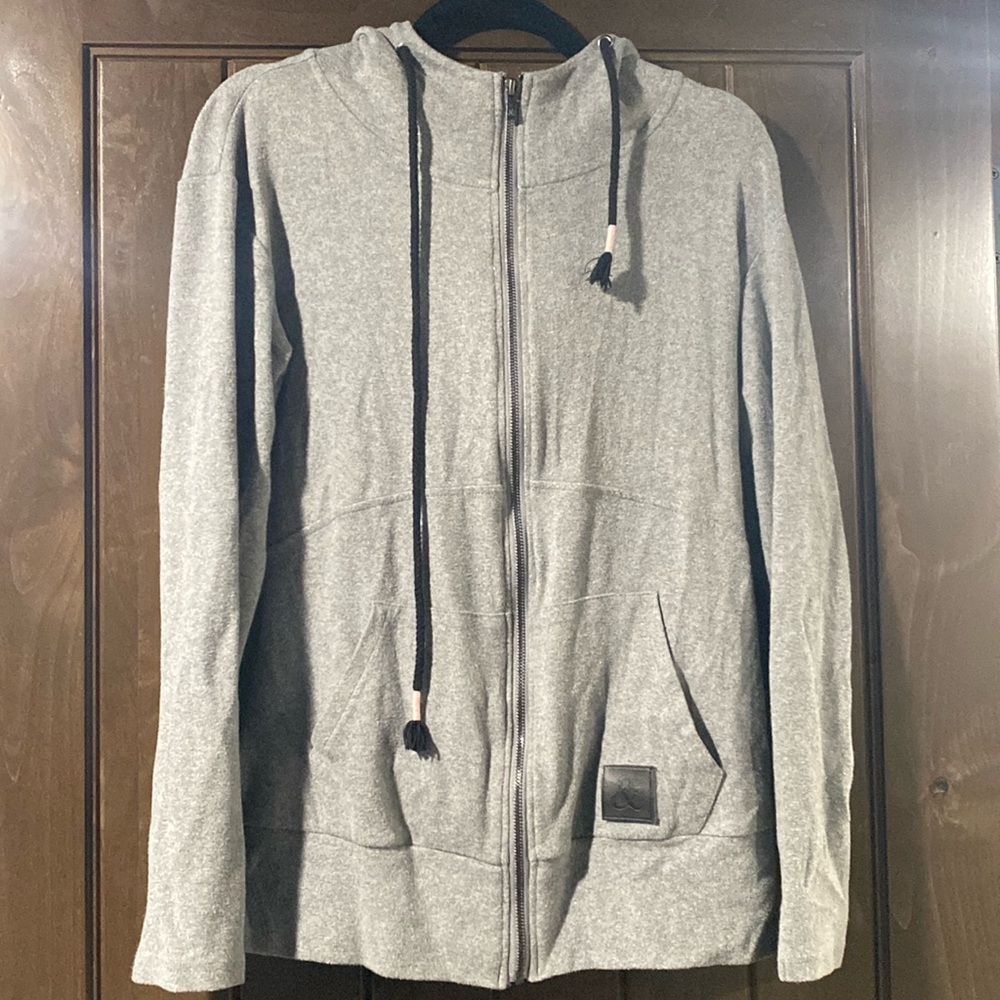 Ampersand Size Medium Gray Zip Up Sweatshirt